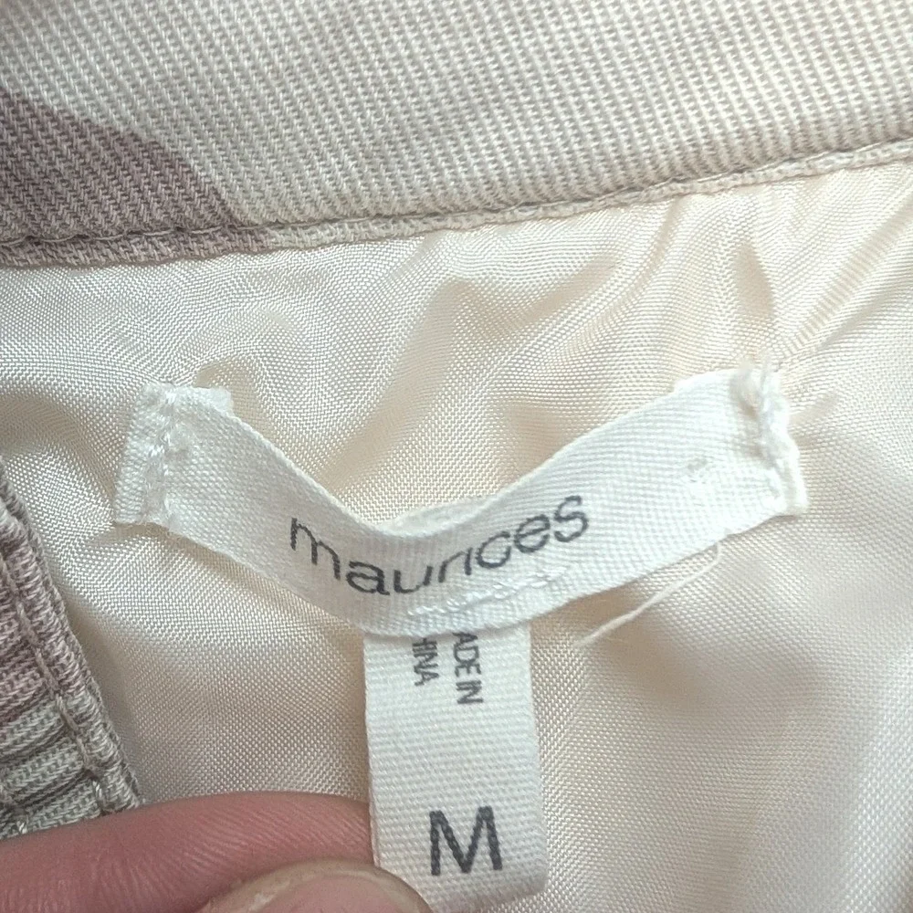 Maurices Camo Utility Jacket Womens Medium Tan Brown Military Cargo Field Coat